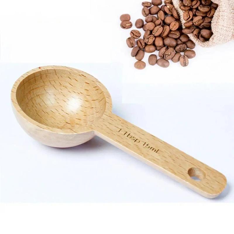 Coffee Tea Sugar - Przenośna drewniana łyżka miernicza z drewna